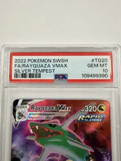 2022 POKEMON SWORD & SHIELD SILVER TEMPEST #TG20 FULL ART/RAYQUAZA VMAX PSA 10 - Image 5