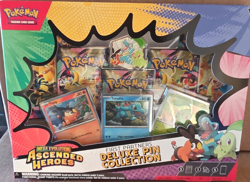 Pokemon TCG Mega Evolution Ascended Heroes Deluxe Pin Collection Box Chikorita - Image 1