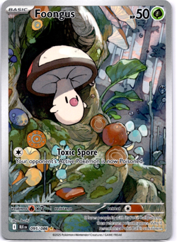 Pokemon TCG Foongus 095/086 Black Bolt Full Art Holo Rare Near Mint - Image 1