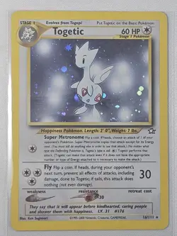 2000 Pokemon TOGETIC 16/111 Neo Genesis Unlimited Swirl Holo Rare | English - Image 1