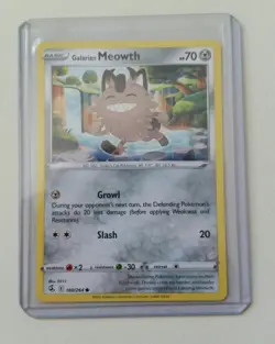 Pokemon TCG Fusion Strike: Galarian Meowth (180/264) - Common - Near Mint - Image 1