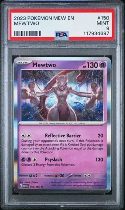 2023 Pokemon Mew EN Mewtwo 150/165 Sv: Scarlet & Violet 151 Holo PSA 9 - Image 1