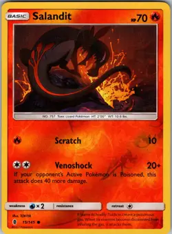 Salandit 15/145 SM - Guardians Rising Pokemon TCG LP-NM - Image 1