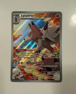 Pokemon TCG Lycanroc 166/159 Sv09 Journey Together Illustration Rare Holo 120 HP - Image 1