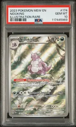 2023 POKEMON MEW EN-151 ILLUSTRATION RARE #174 NIDOKING PSA 10 - Image 1