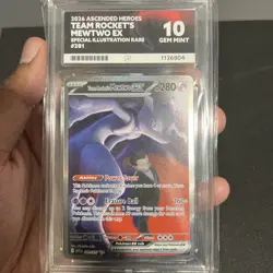 Pokemon TCG Team Rocket’s Mewtwo Ex 281/217 SIR Ace 10 (Perfect Subgrades) - Image 1