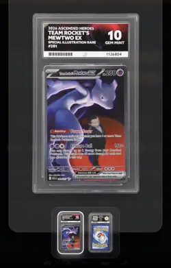 Pokemon TCG Team Rocket’s Mewtwo Ex 281/217 SIR Ace 10 (Perfect Subgrades) - Image 2