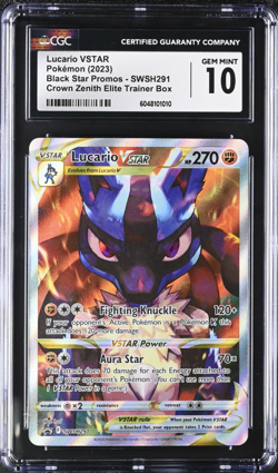 CGC 10 Lucario VSTAR SWSH 291 Pokemon Crown Zenith ETB Promo - Image 1