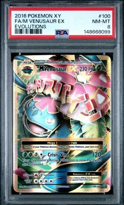PSA 8 Venusaur Ex Full Art #100 Pokemon XY Evolutions 2016 - Image 1
