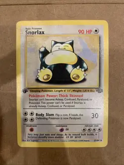 Snorlax 27/64 Jungle Set Non-Holo Rare Card 1st Edition WOTC Pokemon LP - Image 1