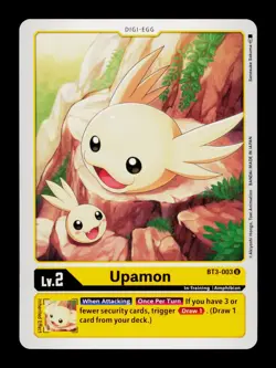 Upamon BT3-003 Yellow Digimon Card CCG Trading Card - Image 1