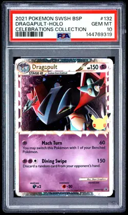 2021 POKEMON SWSH BLACK STAR PROMO CELEBRATIONS COLLECTION DRAGAPULT-HOLO PSA 10 - Image 1