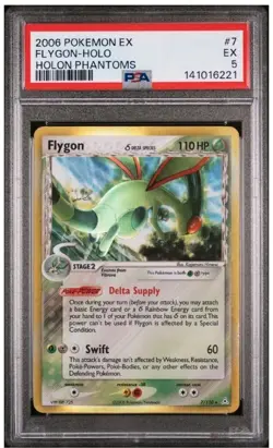 2006 POKEMON EX HOLON PHANTOMS FLYGON #7/110 RARE HOLO FOIL PSA 5 - Image 1