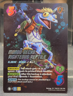 Mondo Gecko, Righteous Reptile 186/186 Foil Secret Rare UniVersus TMNT NM Card - Image 1