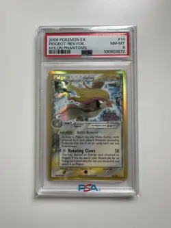 PSA 8 Pidgeot Reverse Holo (Rev Foil) 14 English Pokemon Holon Phantoms 2006 - Image 1