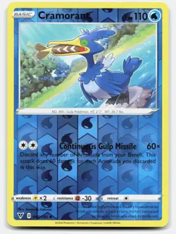 Cramorant 040/185 Uncommon Vivid Voltage Pokemon Reverse Holo Near Mint - Image 1