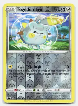 Togedemaru 127/195 Common Silver Tempest Pokemon Reverse Holo Near Mint - Image 1