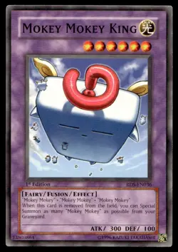 1996 Yu-Gi-Oh! 1st edition Mokey Mokey King #RDS-EN036 Uncirculated NMT. - Image 1