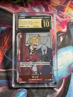 2022 ONE PIECE JP SANJI RARE MANGA ALT ART OP01-013 CGC 10 PRISTINE - Image 1