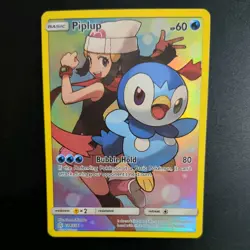 PIPLUP 239/236 POKEMON CARD (COSMIC ECLIPSE SET) FULL ART HOLO - Image 1