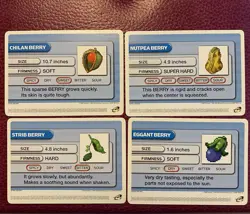 4 Gameboy Advance Pokemon Ruby Sapphire e-Reader Berry e Card Battle Cards NM - Image 1