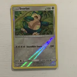 Pokemon Snorlax Hidden Fates Rare Reverse Holo 50/68 Basic 150 HP Card - Image 1