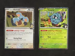 Lot Of 2 Pokemon Cards Larry’s Komala And Erika’s Tangela - Image 1