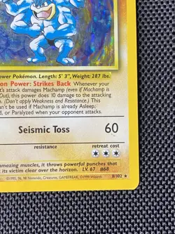 Machamp 8/102 Base Set 1st Edition Holo Rare Pokemon Card MP/LP - Image 4