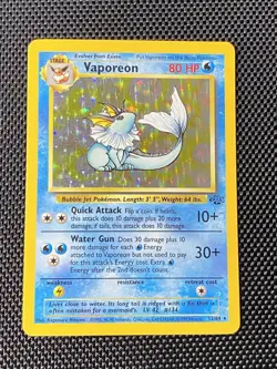 Vaporeon 12/64 Jungle Unlimited Holo Rare WoTC Pokemon Trading Card Game 1999 - Image 1