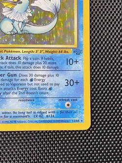 Vaporeon 12/64 Jungle Unlimited Holo Rare WoTC Pokemon Trading Card Game 1999 - Image 4