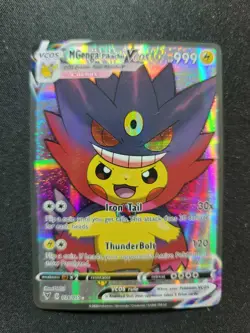 PIKACHU M GENGA Vcos Cosplay Holo Prism Custom Fan Full Art Card Pokemon - Image 1