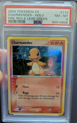CHARMANDER 2004 POKEMON EX FIRE LEAF SECRET RARE HOLO 113/112 PSA 8 ENG Vintage - Image 1
