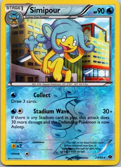 POKEMON SIMIPOUR 29/99 RARE REVERSE HOLO NEXT DESTINIES NM/M - Image 1