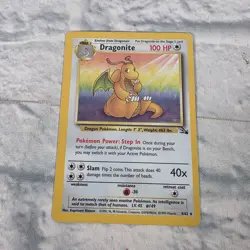 Dragonite 4/62 Fossil Unlimited Holo Rare Pokemon MP - Image 1