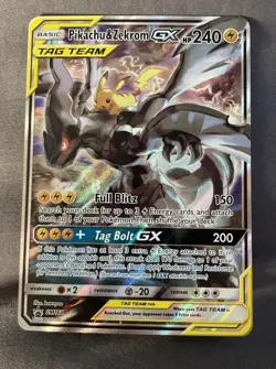 Pokemon Pikachu & Zekrom GX SM168 TAG TEAM Promo Holo 240HP Basic Card - Image 1