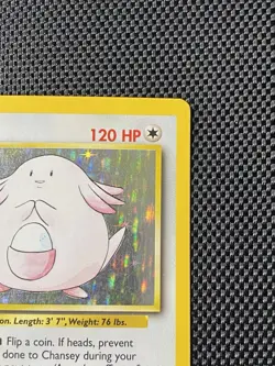 Pokemon Chansey Holo Rare 3/102 Base Set Raw WOTC TCG Card Fire MP/LP - Image 3