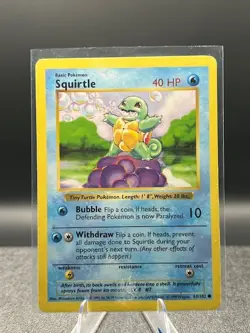Squirtle 63/102 - Shadowless - Base Set - Pokemon TCG Lightly Played - A4 - Image 1