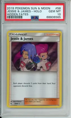 2019 Pokemon Jessie & James Holo 58/68 PSA 10 (Hidden Fates) - Image 1