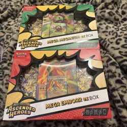 Pokemon TCG Ascended Heroes: Mega Emboar Ex And Mega Meganium Ex Box New +Sealed - Image 1