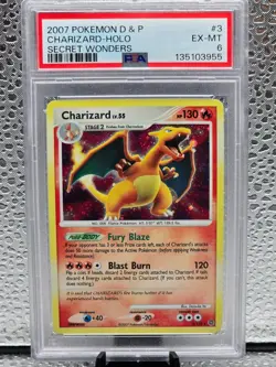 CHARIZARD 2007 POKEMON SECRET WONDERS HOLO RARE #3/132 PSA 6 - Image 1