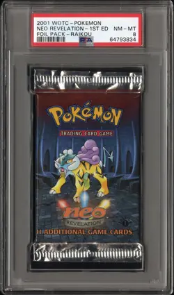 2001 Pokemon Neo Revelation 1st Edition Entei Sealed Booster Pack PSA 8 - Image 1