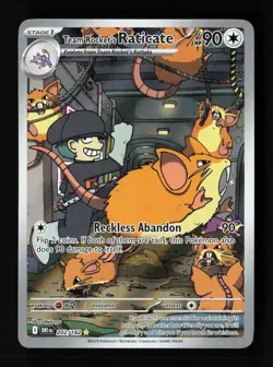Team Rocket's Raticate 202/182 Illustration Rare Destined Rivals Pokemon NM - Image 1