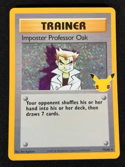 Pokemon Imposter Professor Oak 73/102 25th Holo (NM) - Image 1