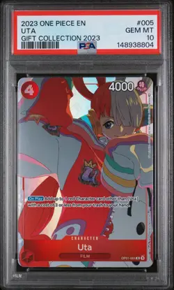 One Piece OP01-005 UTA Gift Coll 2023 ENG Promo Alternate Alt Art Foil PSA 10 - Image 1
