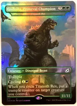 mtg magic godzilla primeval champion primitif FOIL ENGLISH titanoth rex - Image 1