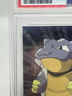 1999 Topps Pokemon TV #9 Blastoise Foil Black Logo PSA 6 EX-MT - Image 3