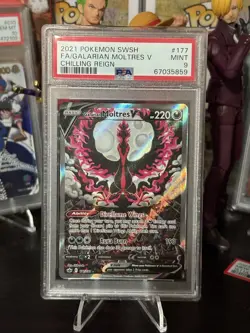 Pokemon TCG Galarian Moltres V 177/198 Chilling Reign PSA 9 Alternate Art - Image 3