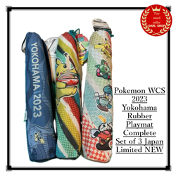 Pokemon WCS 2023 Yokohama Rubber Playmat Complete Set of 3 Japan Limited NEW - Image 1