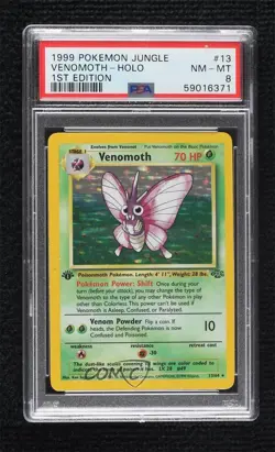 Venomoth Holo 1st Ed. Pokemon Jungle PSA 8 1999 - Image 1