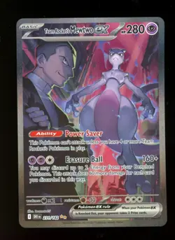Team Rocket's Mewtwo ex 231/182 SIR - Pokemon Destined Rivals Scarlet Violet NM - Image 1